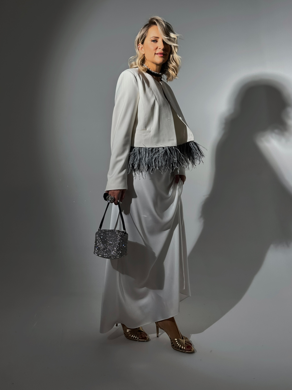 Шёлковое платье жемчужное