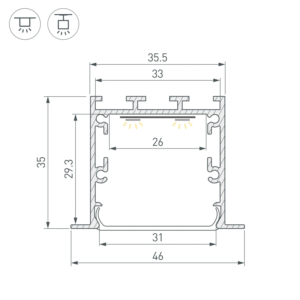 Профиль LINIA49-F-M-2000 BLACK (Arlight, Алюминий) 057040