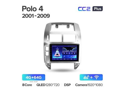 Магнитола Teyes CC2 Plus 4-64 Volkswagen Polo Mk4 IV 2001 — 2009 9.0"