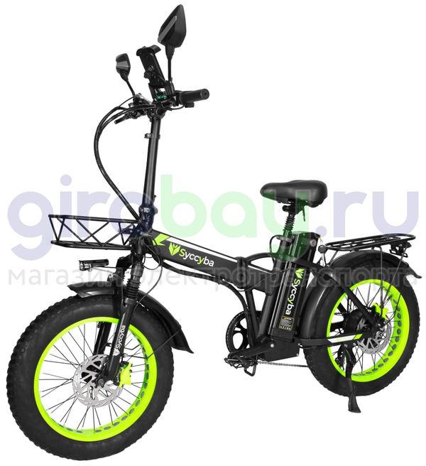Электровелосипед Syccyba F10 Pro 2025 года (48V/15Ah) - Салатовый обод фото №1