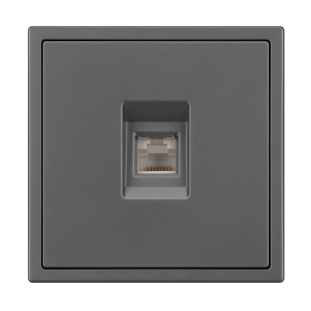 Механизм телефонной розетки SCT-NOBE-MTL1-SFPL-GR (RJ-11, 4C) (Arlight, Серый базальт) 054303