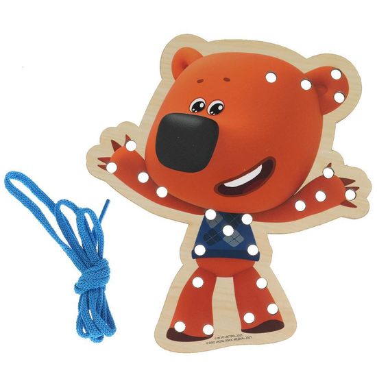 Игрушка деревянная Ми-ми-мишки шнуровка Кеша 18*17 см Буратино