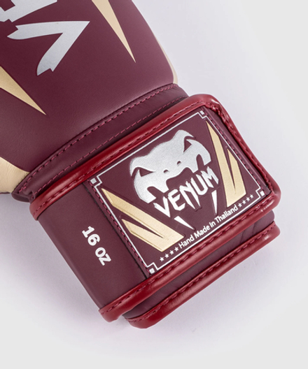 Перчатки боксерские Venum Elite Burgundy/Gold