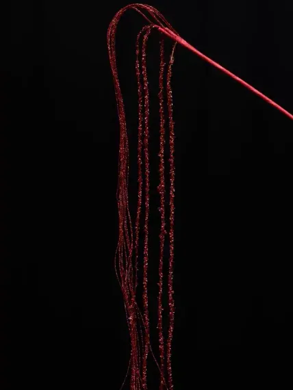 Ветвь из бисера Хвост Андромеды, красная, 64 см., Christmas DeLuxe (86731)