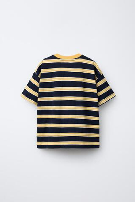 ZARA ФУТБОЛКА В ПОЛОСКУ С ВЫШИТОЙ НАДПИСЬЮ, ПОЛОСКИ