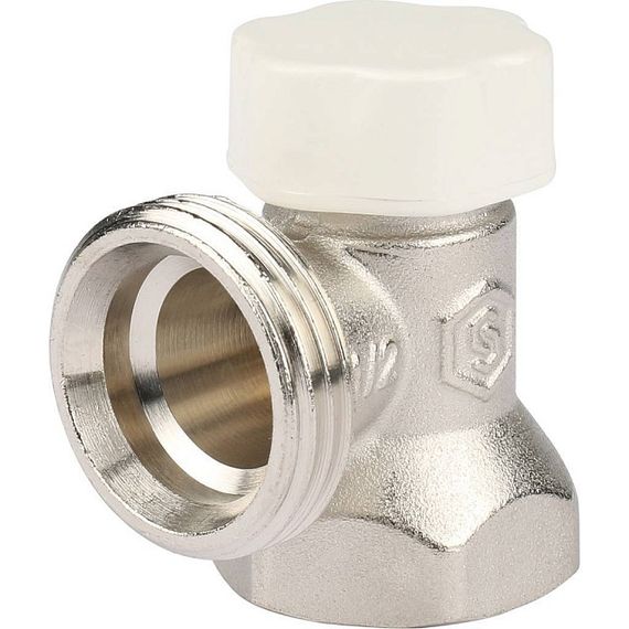 Клапан запорно-балансировочный STOUT 1/2&quot; угловой 32844