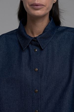 Рубашка на кнопках, темно-синий