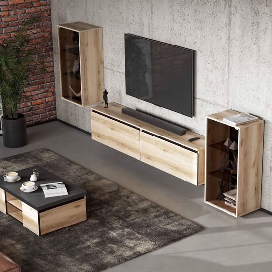 Тумба со стеклом БЕРГЕН серия 2