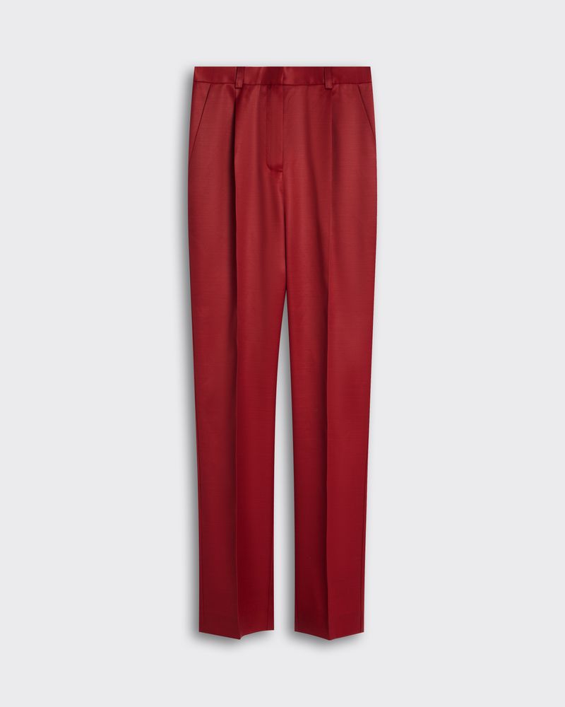 Брюки из шерсти и шелка Эрменеджильдо Дзенья бордо
