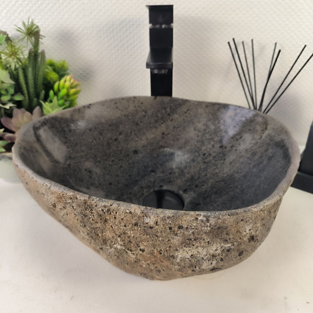 Каменная раковина из речного камня RS-04976 (39*36*15) 0860 из натурального камня
