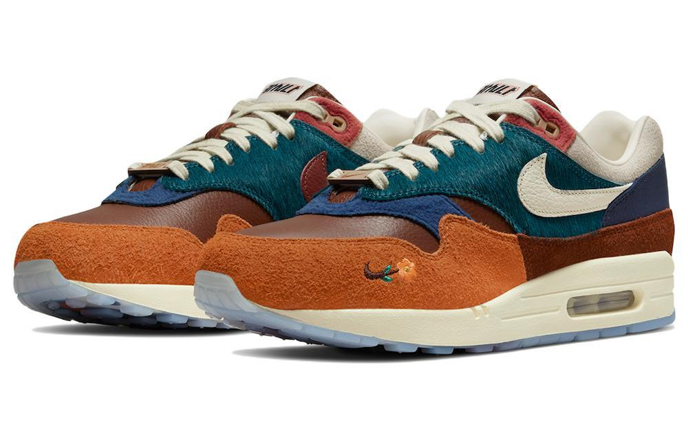 Kasina x Nike Air Max 1 sp "won-ang" retro anti-fur fabric two-layer suede leather non-slip wear-resistant breathable lightweight low-cut casual running shoes for men and women the same brown