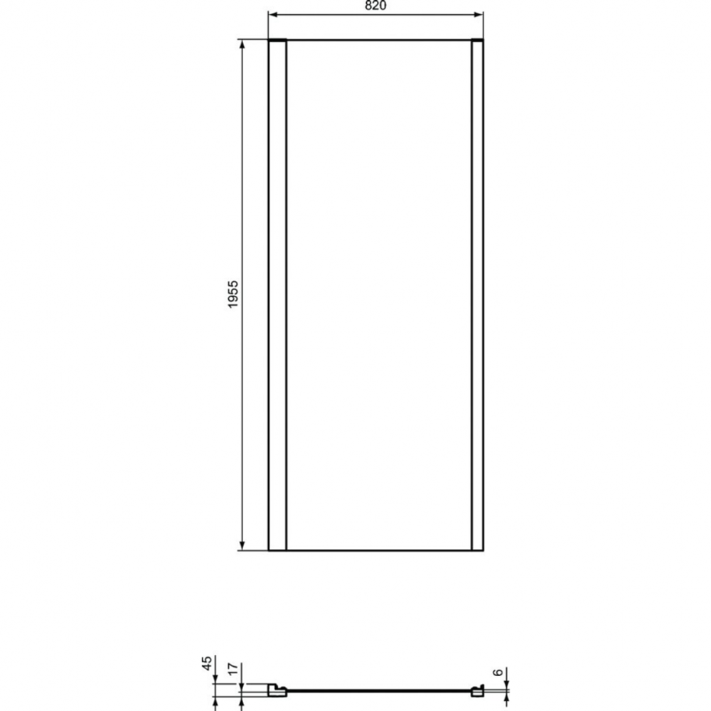 Фиксированная боковая панель 85 см Ideal Standard CONNECT 2 L K9301V3