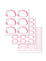 Наклейки для школы Зайка (фуксия), 56 шт