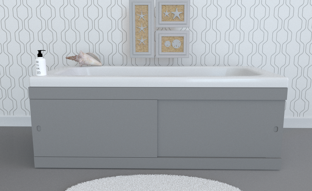 Экран под ванну раздвижной TR-3-234 грей матовый soft touch
