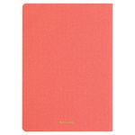 Тетрадь 48 л. в клетку обложка кожзам под лён, сшивка, A5 (147х210мм), КОРАЛЛОВЫЙ, BRAUBERG PASTEL, 403870