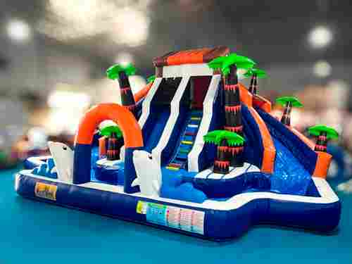 Коммерческий надувной водный батут с бассейном «Домик у моря» 10*7*5 м