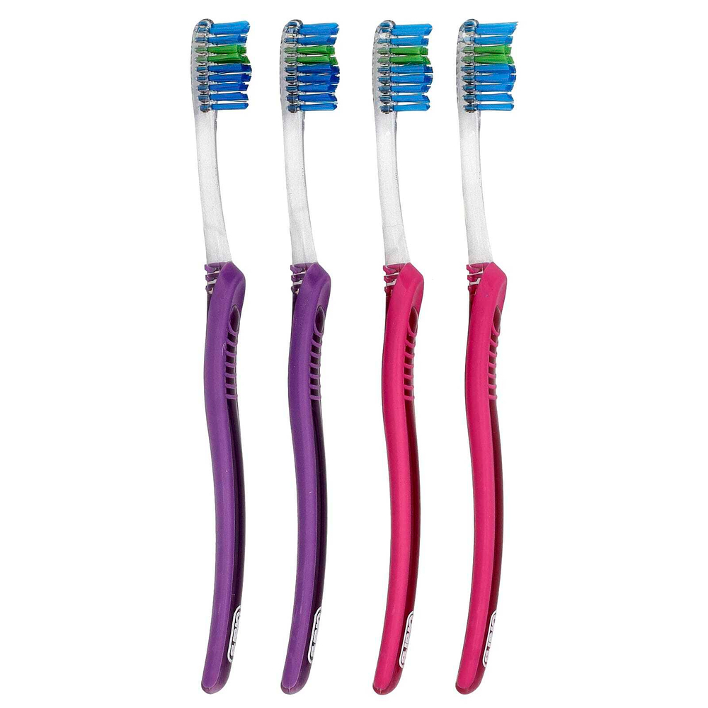 Oral-B, Улучшенная зубная щетка, среднего размера, 4 шт. В упаковке