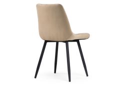 Стул на металлокаркасе Челси велюр бежевый / черный