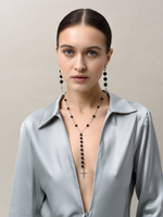 Серьги "Hope" с черным агатом