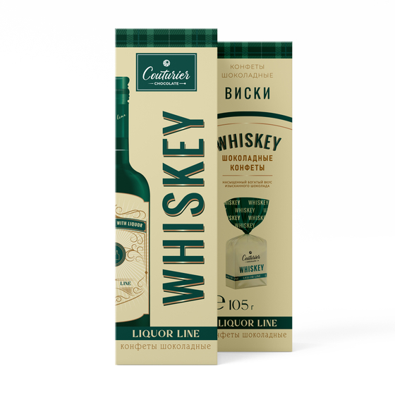 Набор конфет "LIQUOR LINE" Шоколадные конфеты со вк. "WHISKEY" 105 гр*12 шт