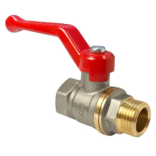 Кран латунный шаровой Valfex.215.NR1 11Б27фт1М, DN 50, PN 25, никелированный, муфта-штуцер, рычаг