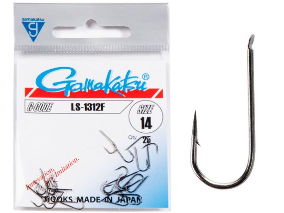 Крючки Gamakatsu LS-1312F HOOKS BLACK разм. 14 25шт.