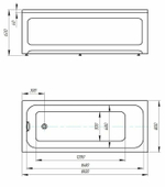 Акриловая ванна Aquatek Eco-friendly Мия 180x80 MIY180-0000001 без панелей, каркаса и слив-перелива