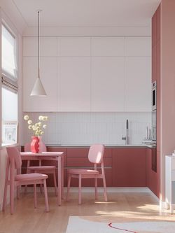 Стул с обивкой Saga, рогожка, розовый