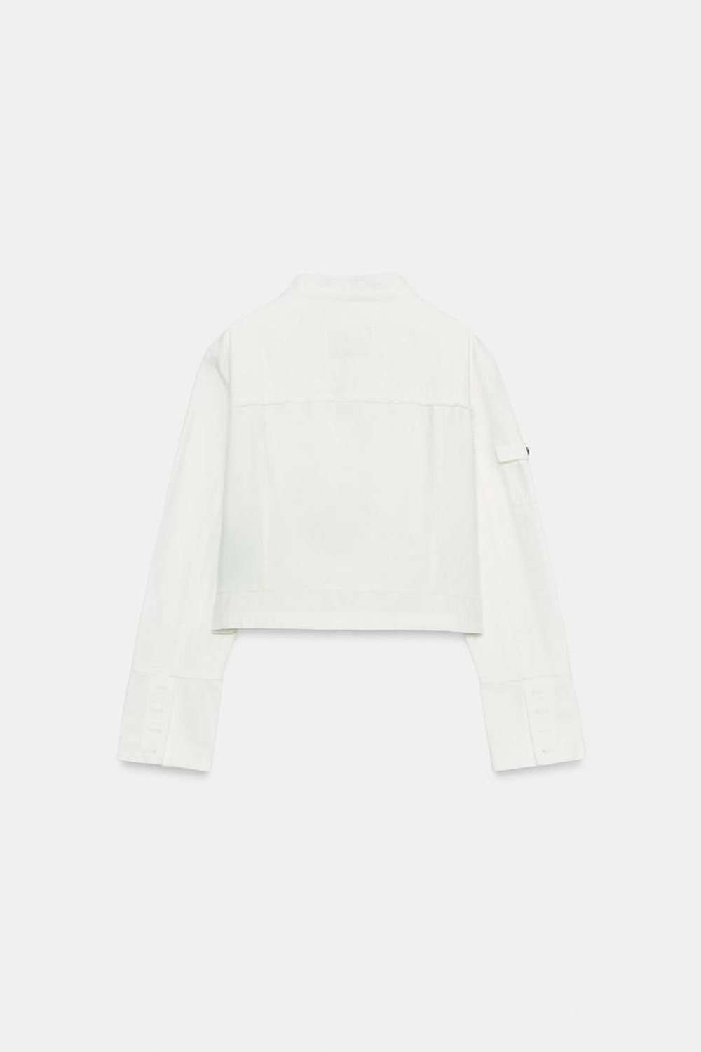 ZARA КУРТКА С МНОЖЕСТВОМ КАРМАНОВ, ЖЕЛТОВАТО-БЕЛЫЙ