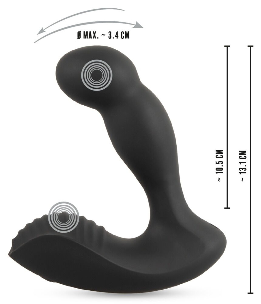 Черный вибростимулятор простаты RC Prostate Massager - 13,1 см. (Цвет: черный)