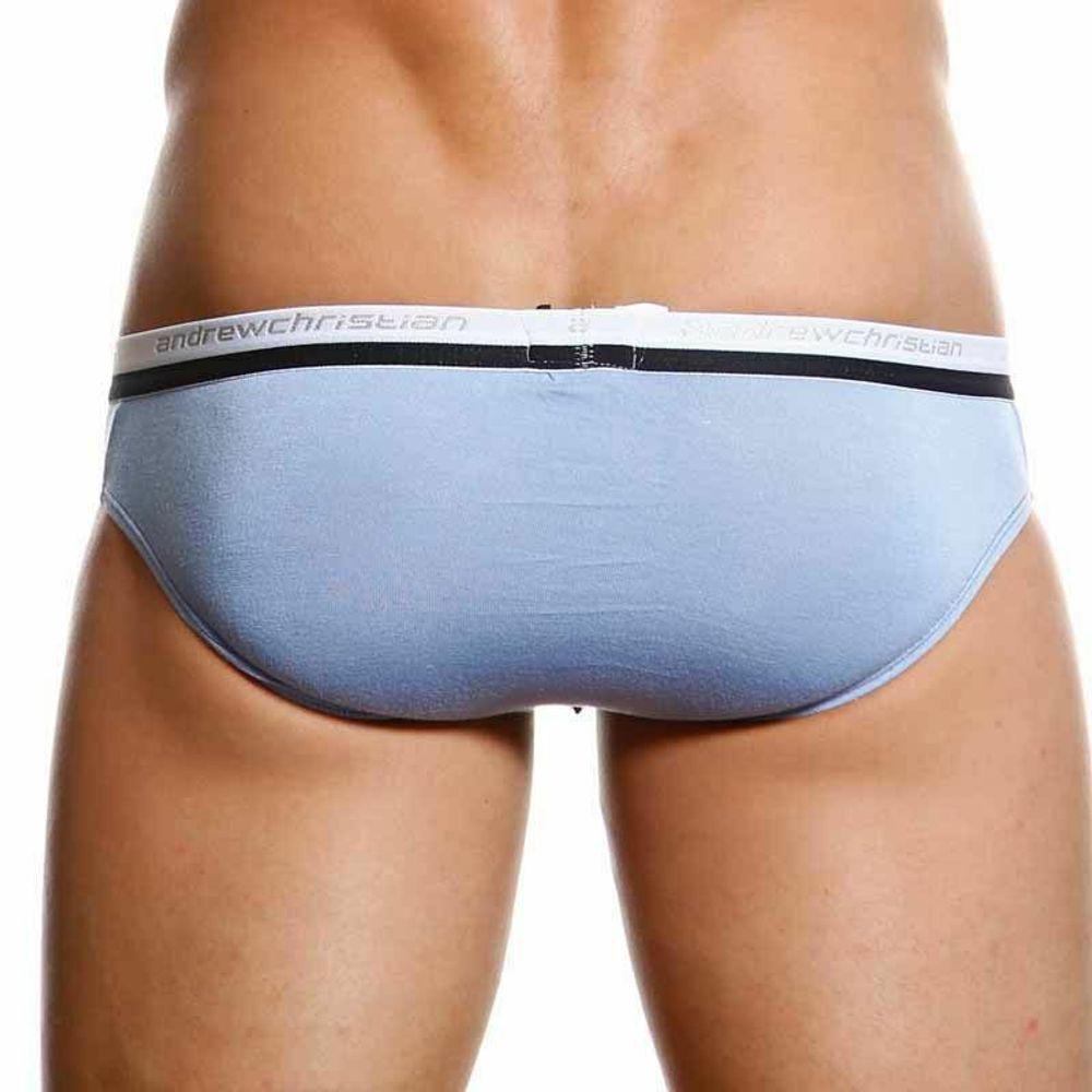 Мужские трусы брифы светло-голубые Andrew Christian V Slim Light Blue