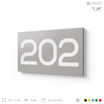 Номер на дверь 202, табличка на дверь для офиса, квартиры, кабинета, аудитории, склада, серый 120х70 мм, Айдентика Технолоджи