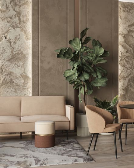 Пуф Кэрри с ящиком шенилл коричневый