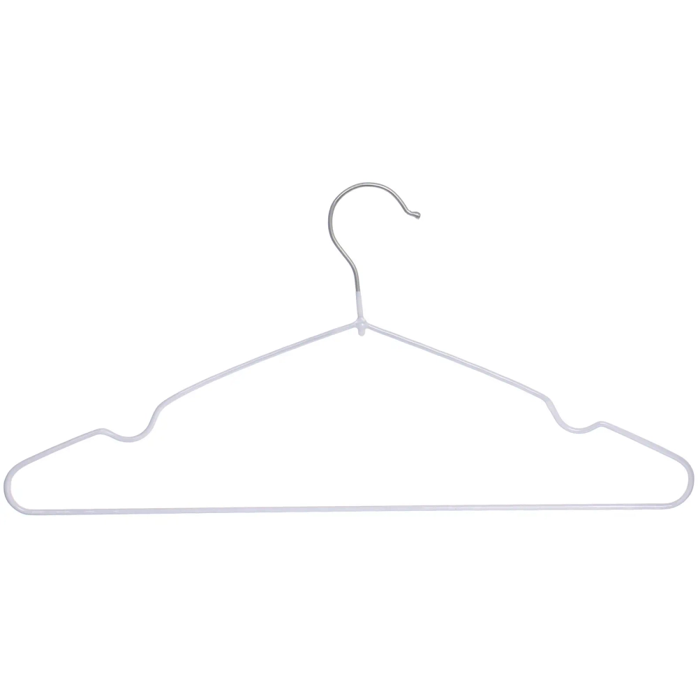 Плечики металлические нескользящие с полимерным покрытием 7шт «ТАРТИТАН», цвет белый, 41см (лейбл Селфи)