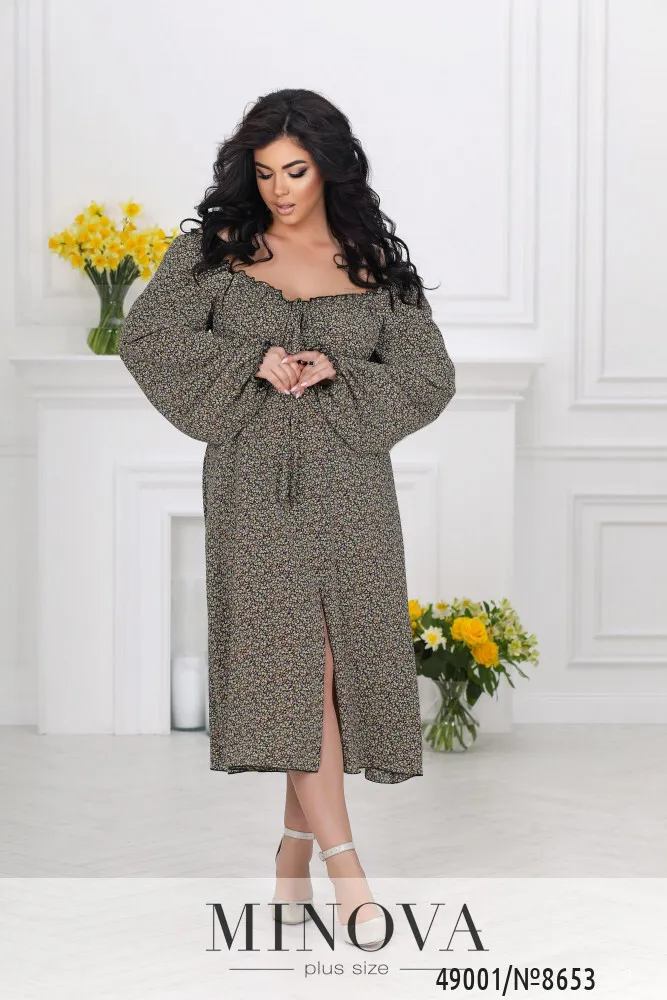 Платье 8653-черный-желтый Minova
