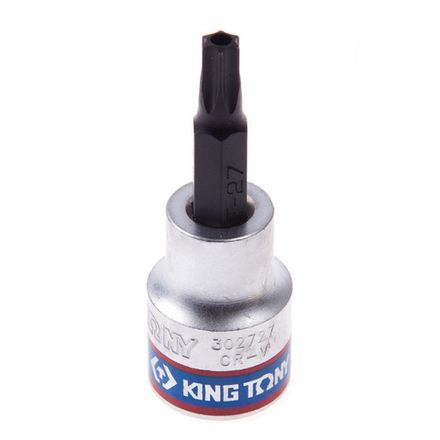 Цена на KING TONY (302727) Насадка (бита) торцевая 3/8", L = 50 мм, TORX с отверстием, T27