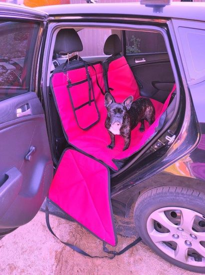 Автогамак "Премиум Трансформер 3-слойный" для перевозки крупных собак до 100 кг на 1/3, 2/3 или заднем сиденье целиком (3-х слойный с ПВХ-600)