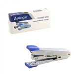 Степлер №10 Alingar, на 10 л., корпус металлический хром, с синей вставкой