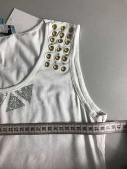 Топ Blumarine с россыпью страз, в стилистике бренда 46 размер