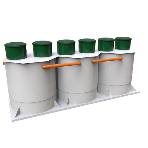 Станция биологической очистки Коло Веси Kolo Vesi 60/ 12000 л. в сутки / до 60 чел. / самотечный сброс (2000x6000x2645см;1075кг;) - арт.560177