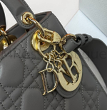 Женская сумка Lady Dior My ABC квадратная темно-серого цвета