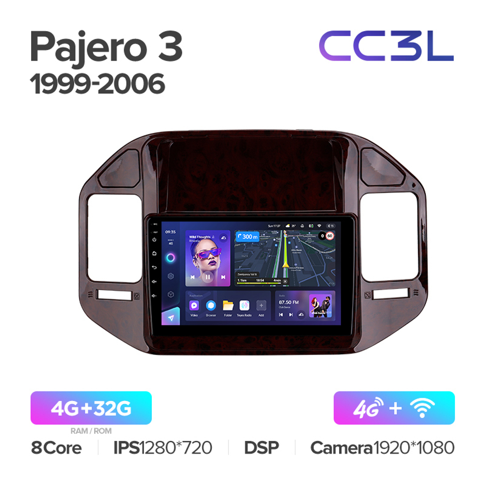 Teyes CC3L 9"для Mitsubishi Pajero III 1999-2006