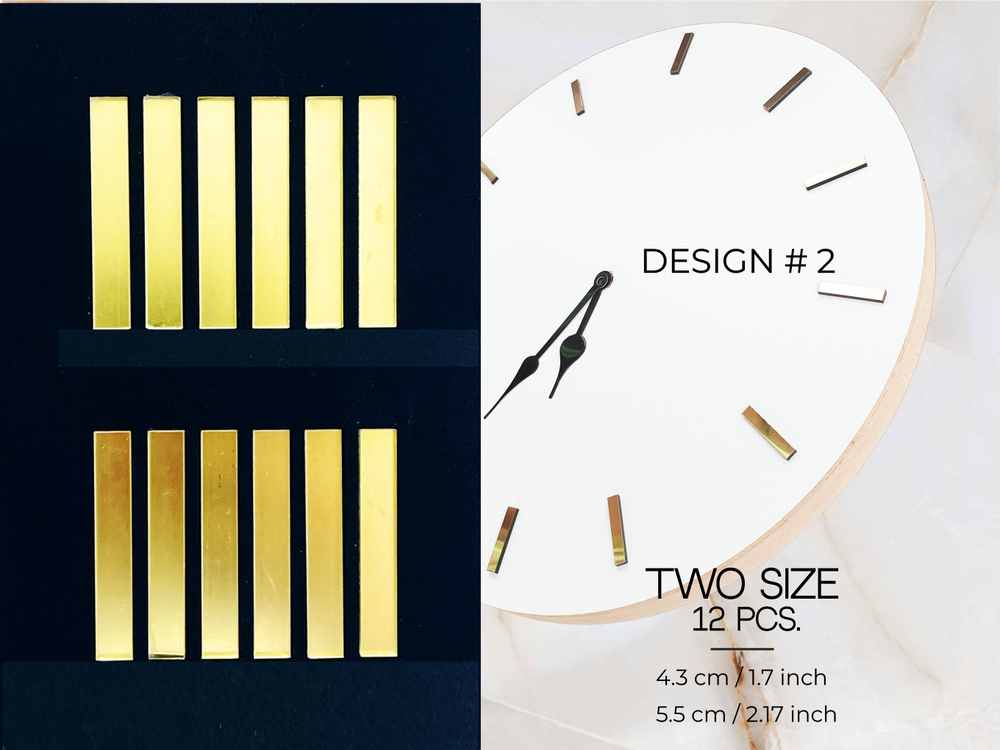 Набор делений для часов 12шт., дизайн 2