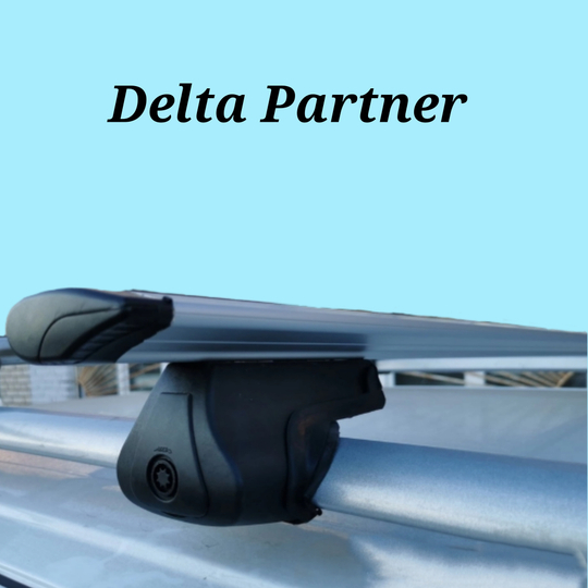 Багажник на рейлинги Дельта Партнер с крыловидной поперечиной 130 см.