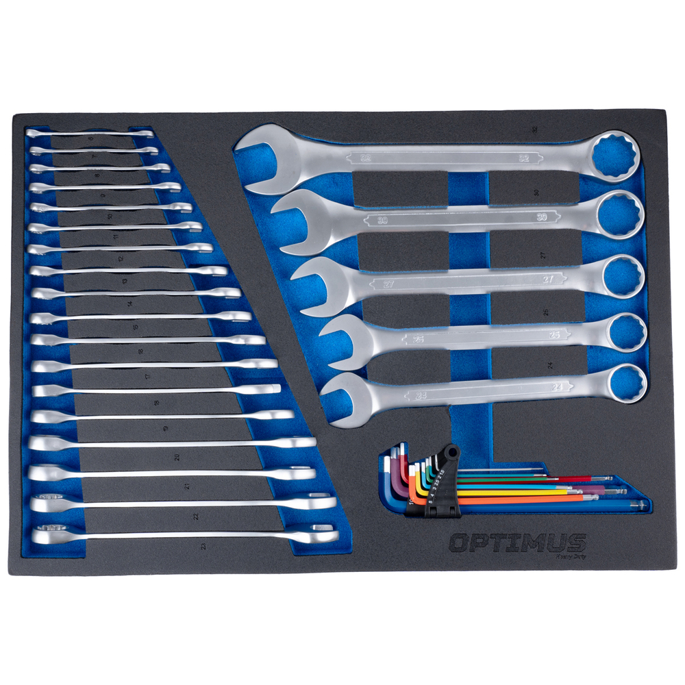 OPT-717E Тележка инструментальная, 7 полок с набором инструментов, столешница с EVA покрытием