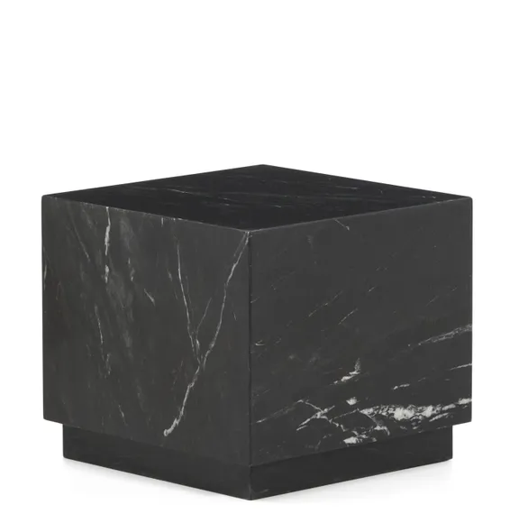 Приставной столик Sorein 40x40 см из черного мрамора