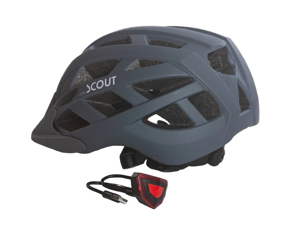 Велошлем с подсветкой UltraScout Eventum Серый матовый M