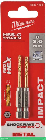 Сверло Milwaukee SWave HSS-G Ti. 3мм 2шт по металлу (48894763)