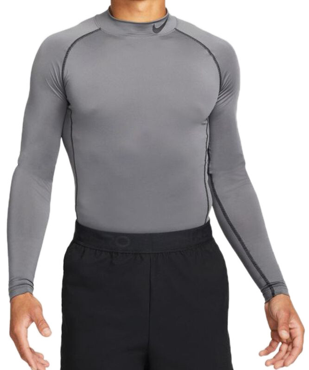 Компрессионка  Nike Pro Dri-Fit Tight LS Mock M - серый