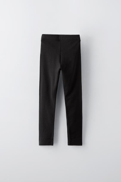 ZARA НАБОР ИЗ ДВУХ ОДНОТОННЫХ ЛЕГИНСОВ, ЧЕРНЫЙ